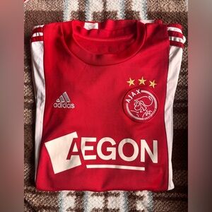 Adidas Kids Red and White Ajax Jersey